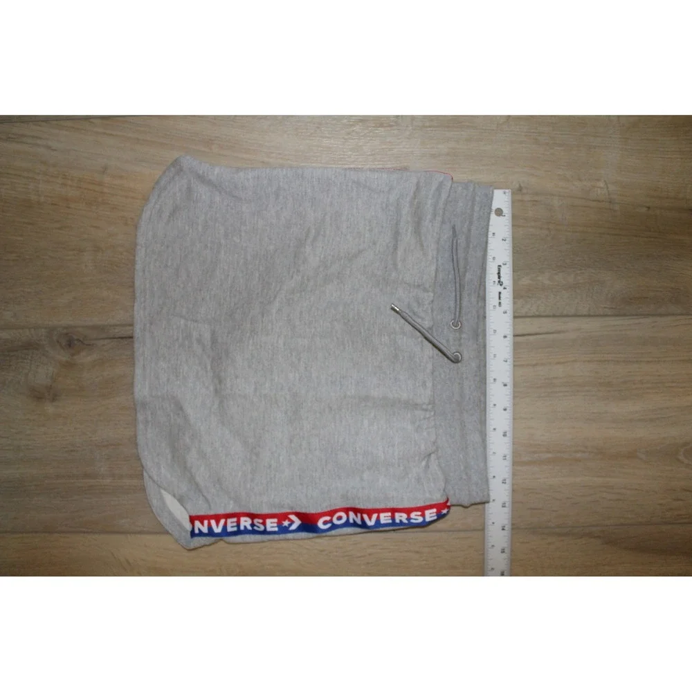 Converse Girls' Gray Logo Tape Sweatshirt Skirt Heather Gray Size L 12-13Y